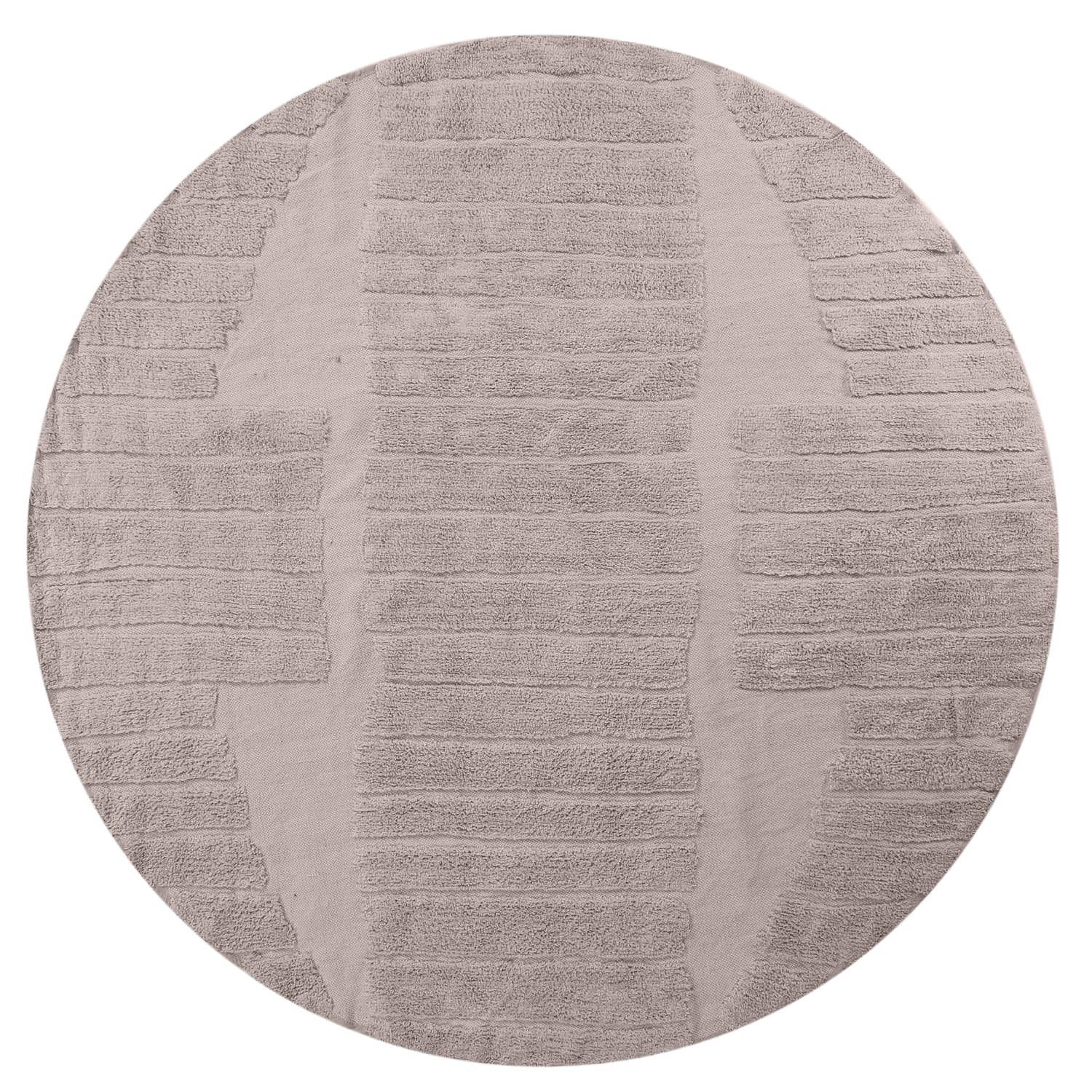 Rundt teppe - Rani Natural Cotton Shaggy (taupe) (Størrelse: Ø 240 cm)