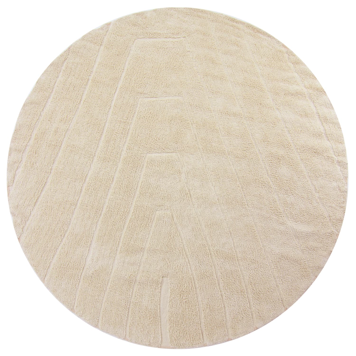 Rundt teppe - Sivia Natural Cotton Shaggy (beige) (Størrelse: Ø 240 cm)