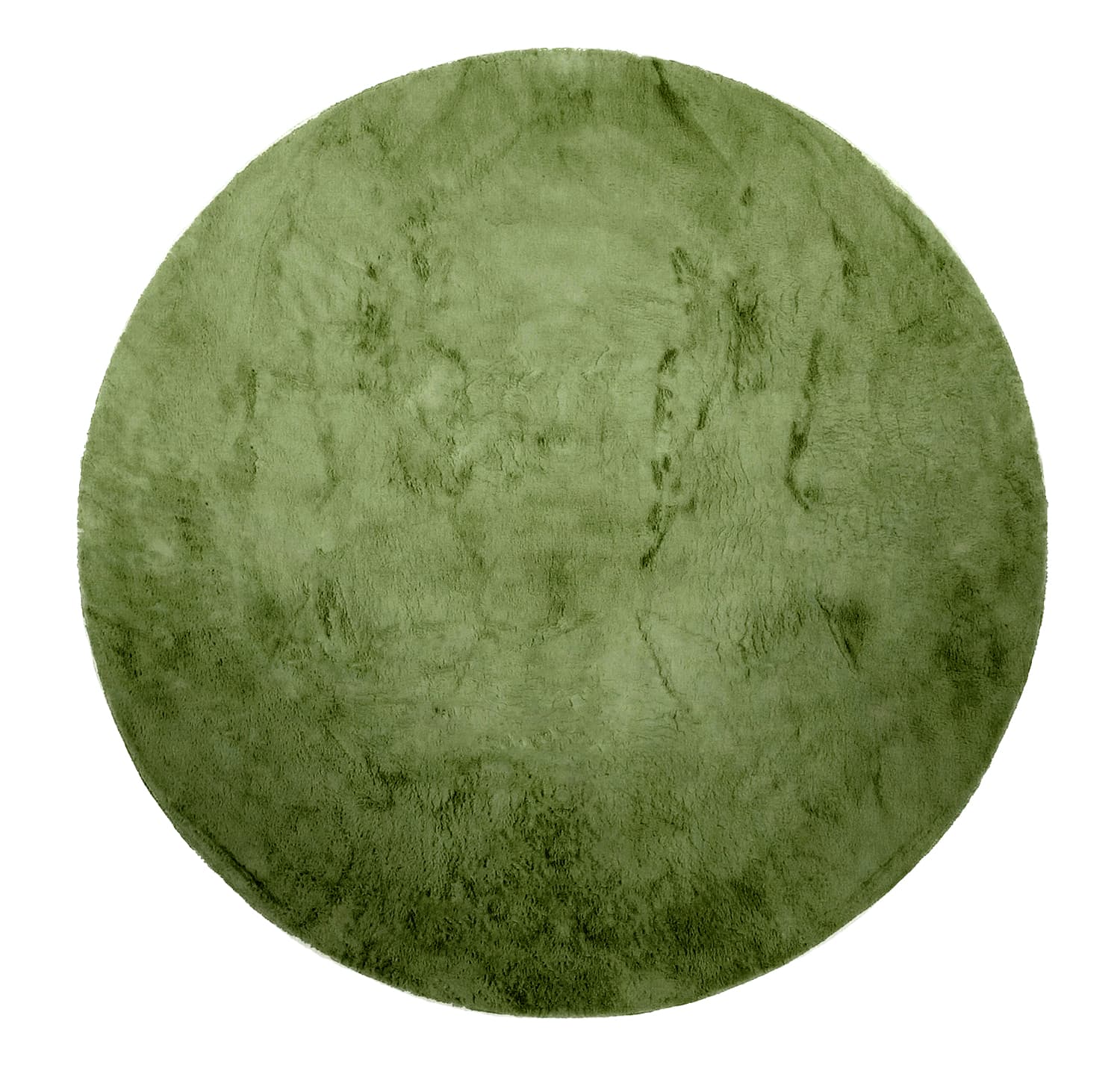 Runde tepper - Aranga Super Soft Fur (olivengrønn) (Størrelse: Ø 240 cm)