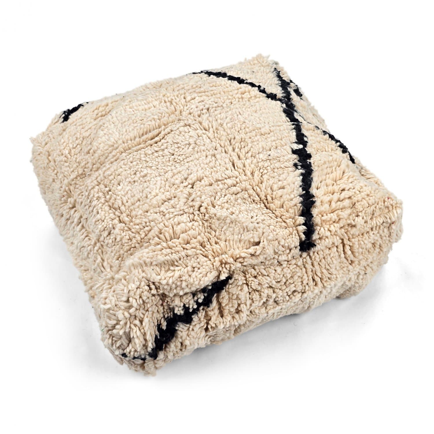 Sittepuff - Marokkansk Beni Ourain 038 (Størrelse: 60 x 60 cm)
