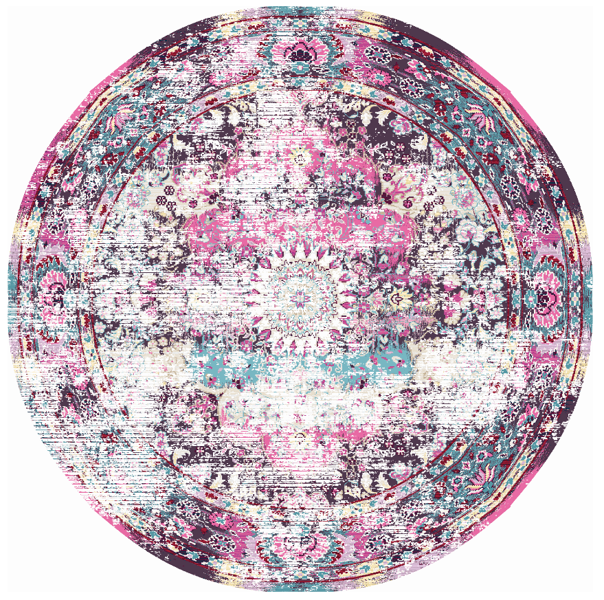 Rundt teppe - Jedaida (rosa/multi) (Størrelse: Ø 200 cm)