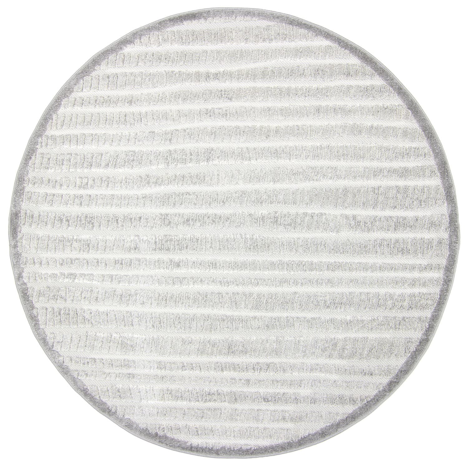 Runde tepper - Indoor/Outdoor Kendall (cream/grå) (Størrelse: Ø 200 cm)