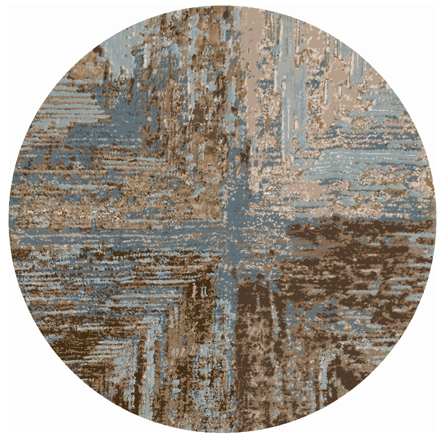 Rundt teppe - Tizzano (blå/multi) (Størrelse: Ø 240 cm)