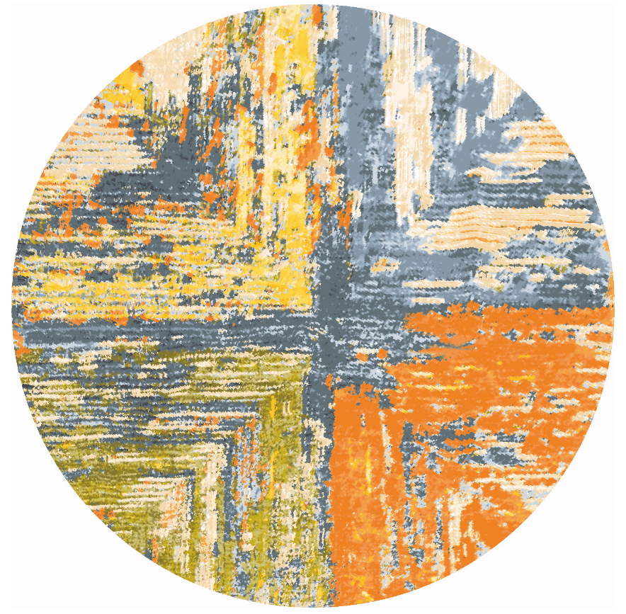 Rundt teppe - Tizzano (oransje/multi) (Størrelse: Ø 240 cm)