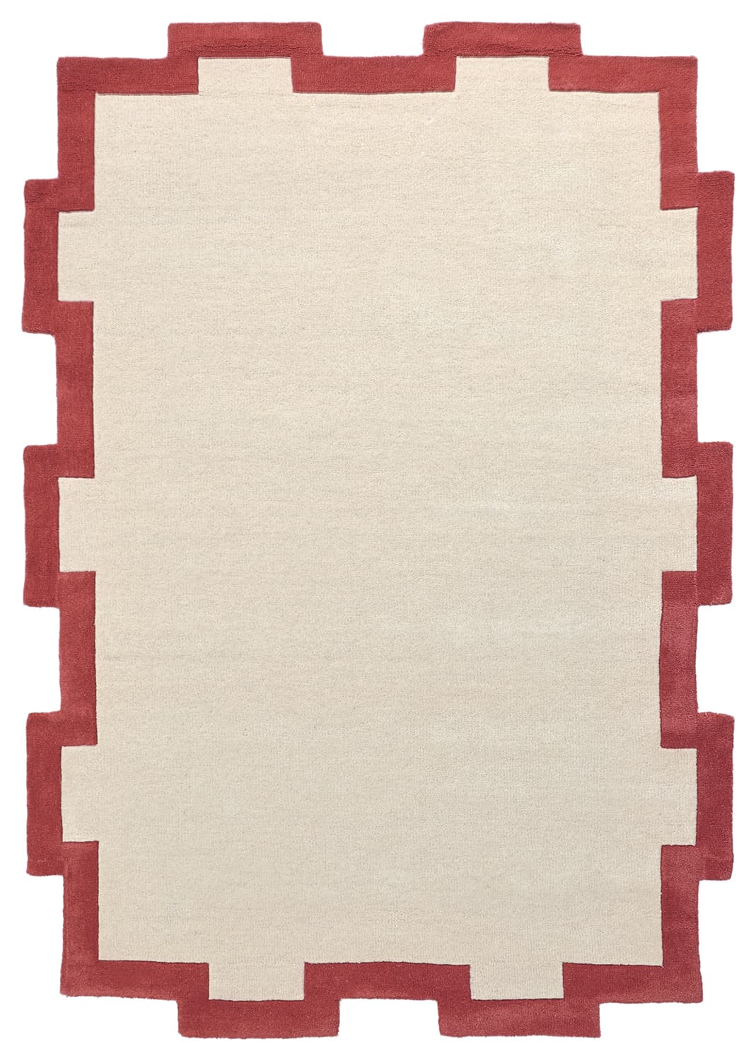 Ullteppe - Agra Hand Tufted Wool Premium (krem/rød) (Størrelse: 240 x 340 cm)
