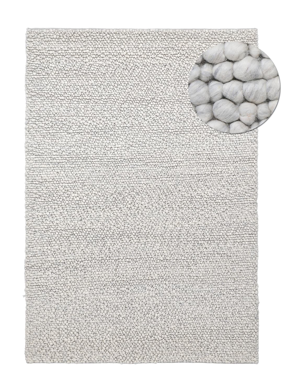 Ullteppe - Sala Irregular Wool Bubble (lys grå melert) (Størrelse: 240 x 340 cm)