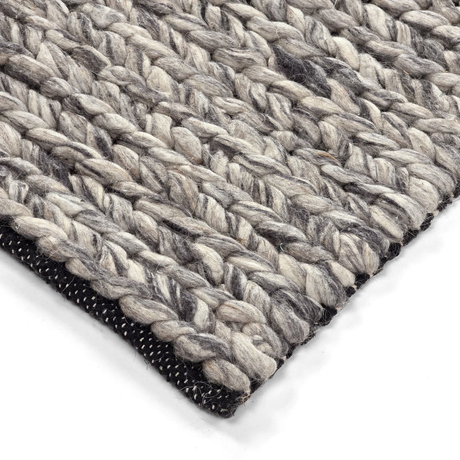 Ullteppe - Talvia Braided Wool (mørkegrå) (Størrelse: 200 x 290 cm)