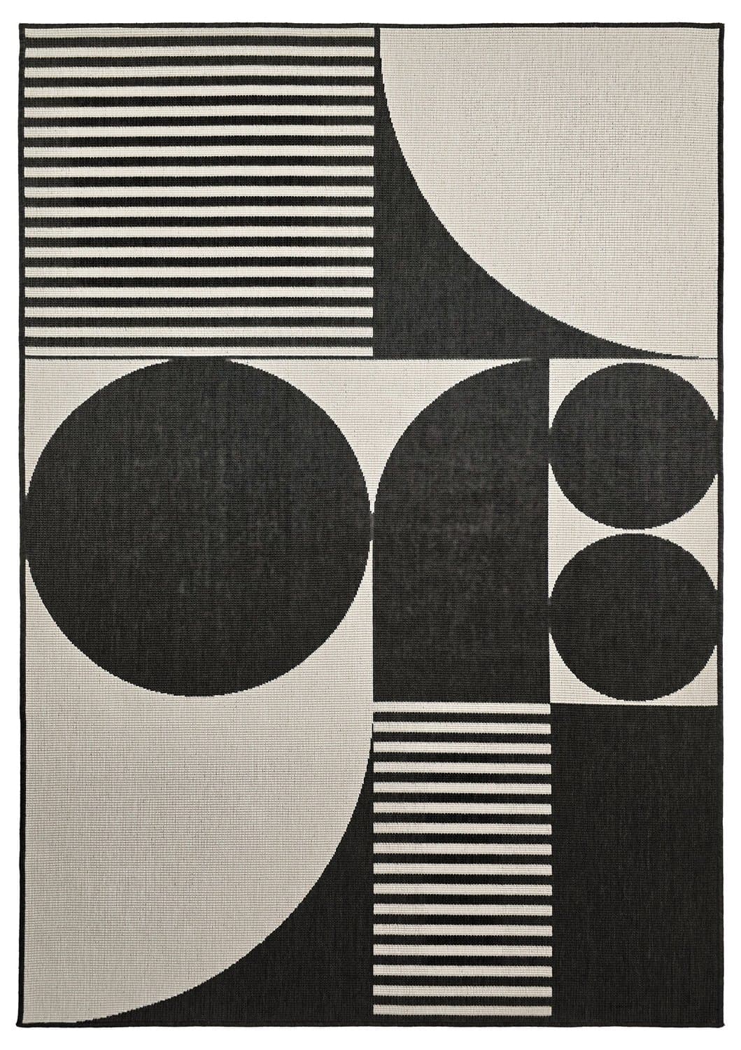 Innendørs/Utendørs tepper - Aurora (svart/hvitt) (Størrelse: 160 x 230 cm)