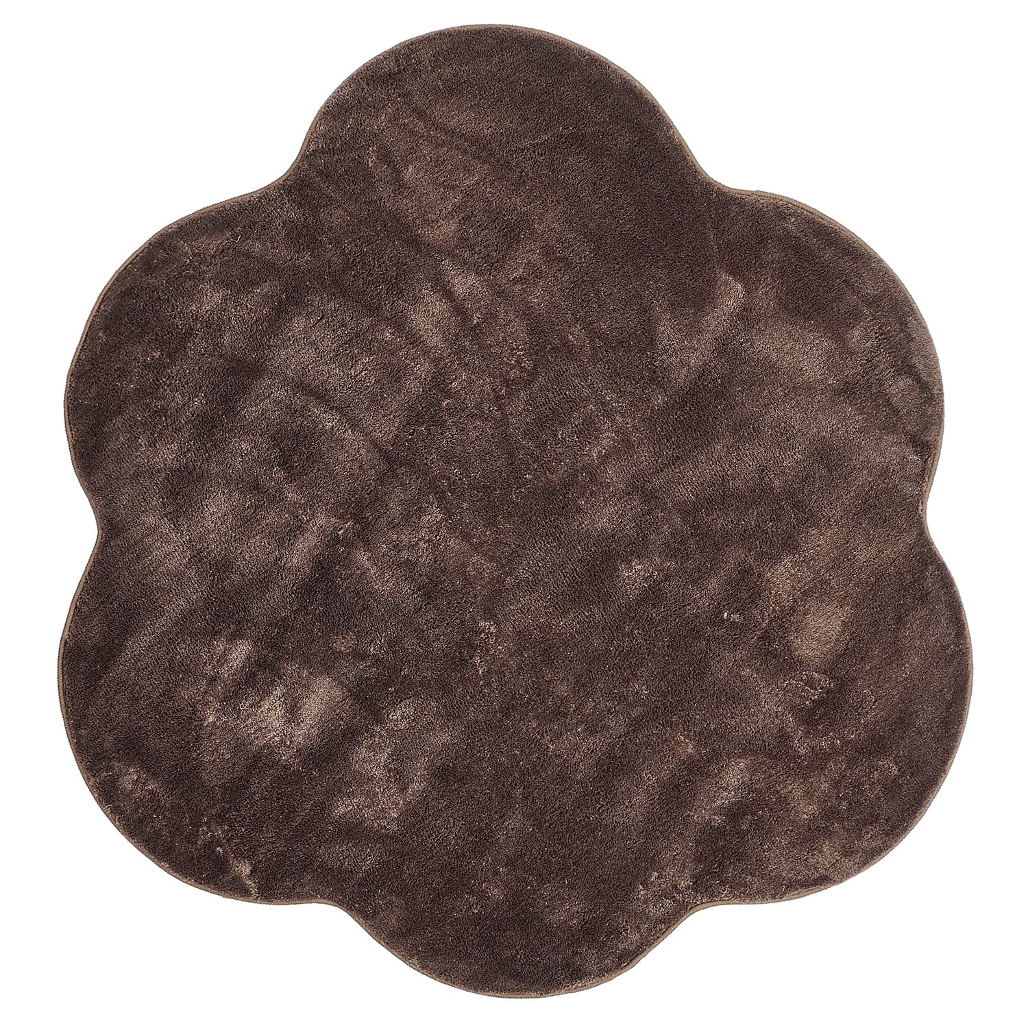 Rundt Bølgete Teppe - Aranga Super Soft Fur (mørkebrun) (Størrelse: Ø 240 cm)
