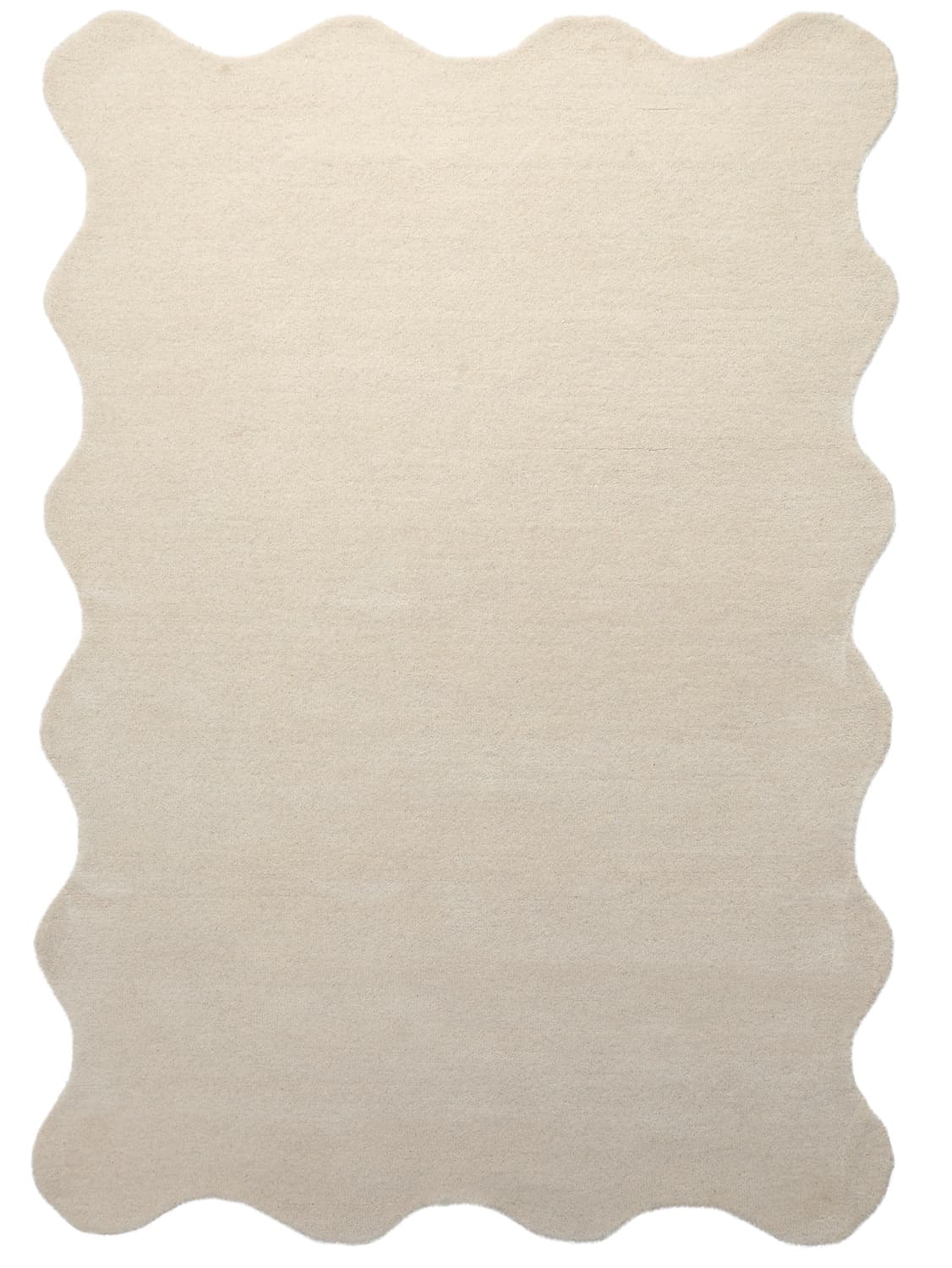 Bølget ullteppe - Diu Hand Tufted Wool Premium (krem) (Størrelse: 160 x 230 cm)