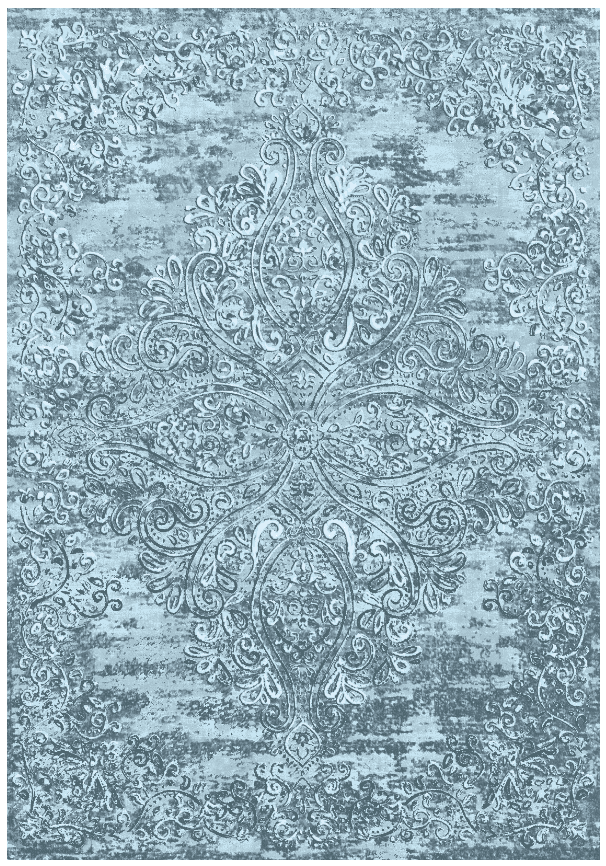 Wilton-teppe - Valenza (blå) (Størrelse: 200 x 280 cm)