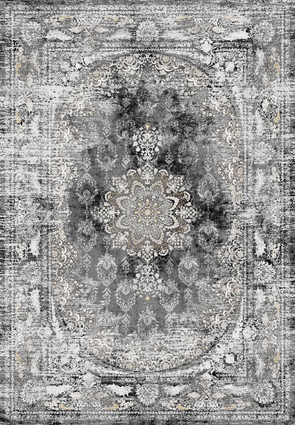 Wilton-teppe - Valeria (svart) (Størrelse: 160 x 230 cm)