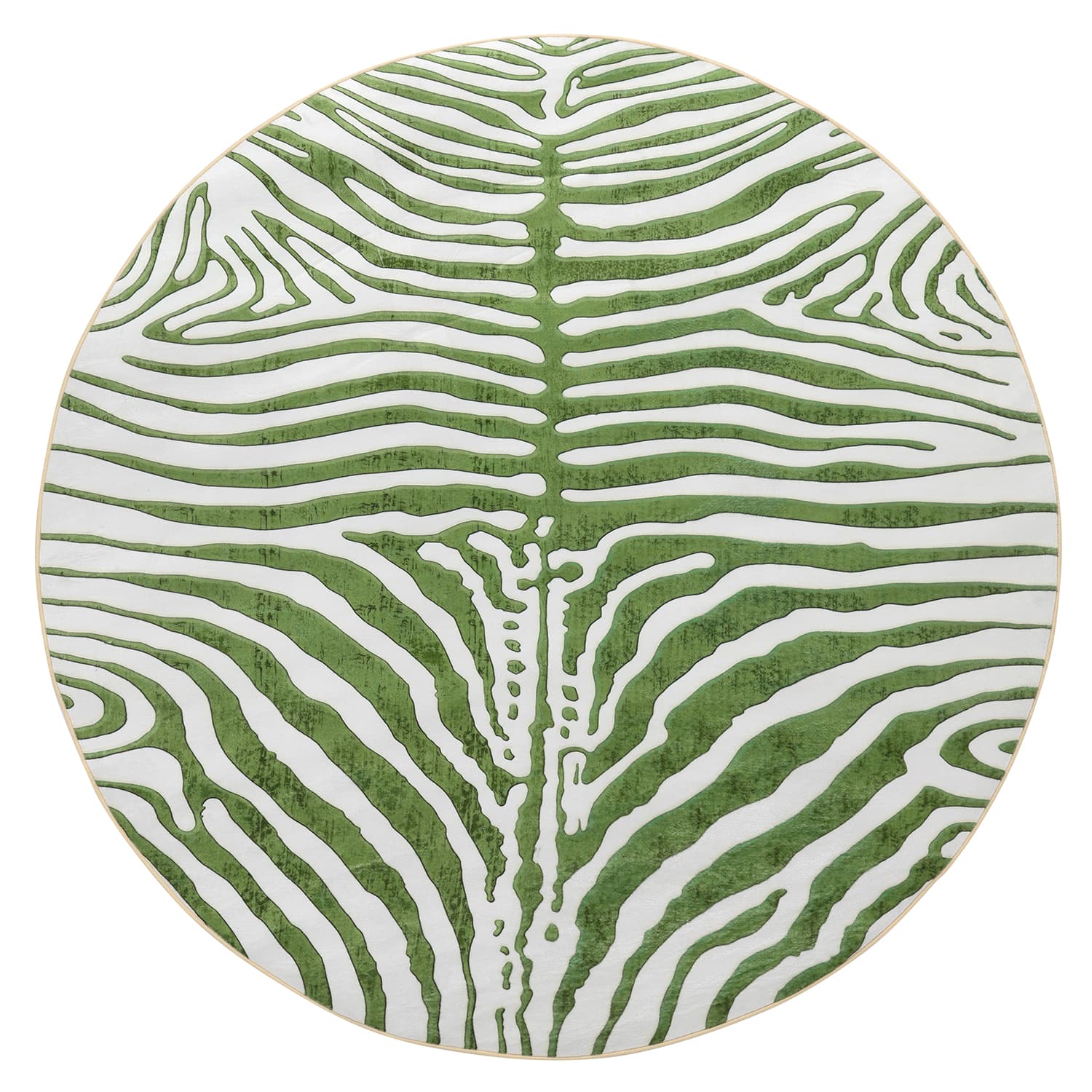 Rundt teppe - Zebra (grønn) (Størrelse: Ø 200 cm)