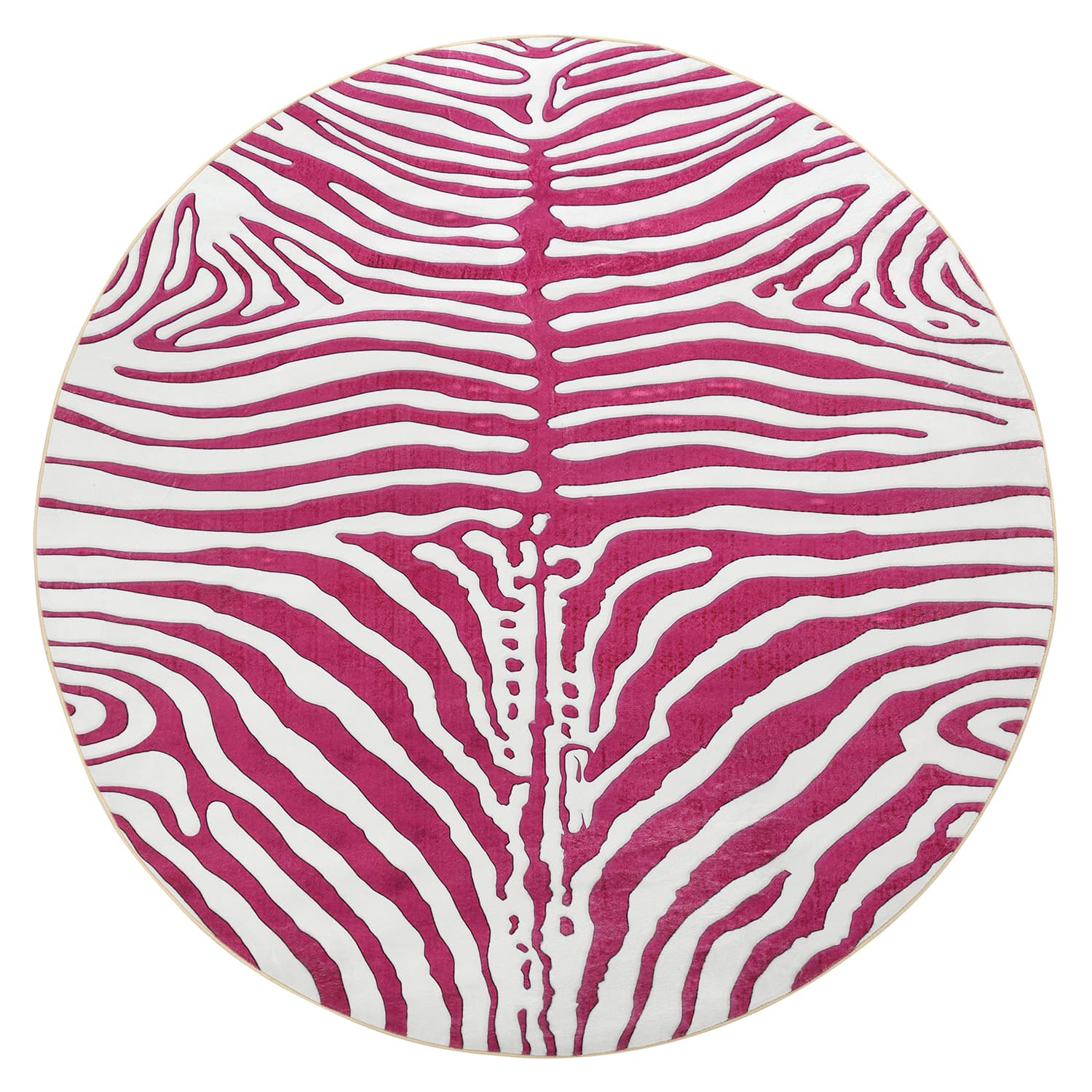 Rundt teppe - Zebra (rosa) (Størrelse: Ø 200 cm)