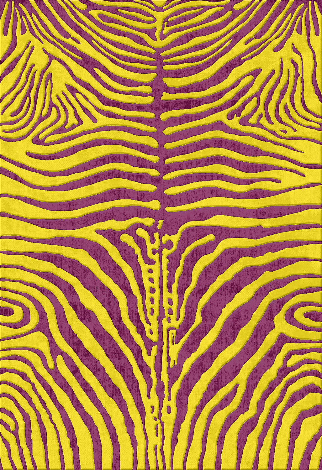 Wilton-teppe - Zebra (gul/lilla) (Størrelse: 240 x 340 cm)